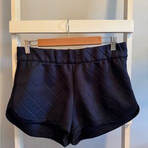 Adidas Blue Athletic Shorts with Curved Hem and Elastic Waistband